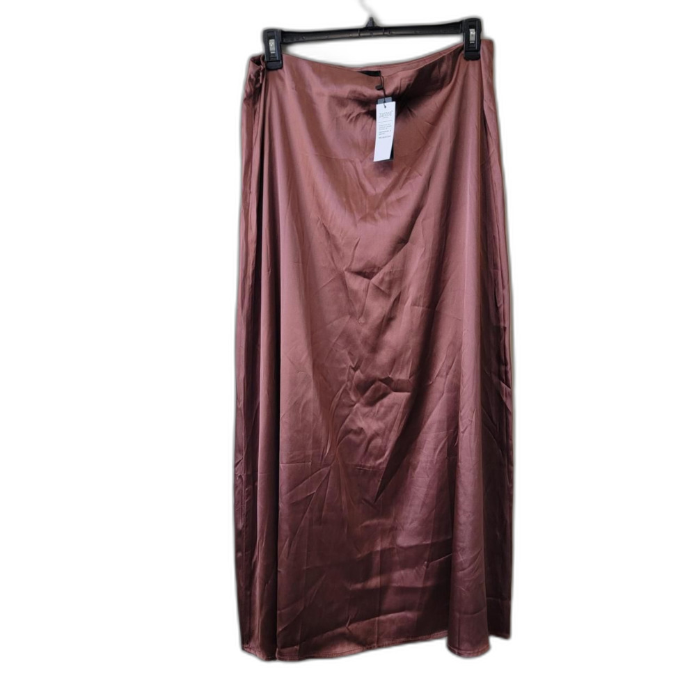 Zanzea Dusty Rose Satin Maxi Skirt High Waist Formal Plus Size XXL NWT